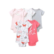 Load image into Gallery viewer, 5PCS/SET Baby Bodysuit Newborn Clothes Short Sleeve Cotton Unisex Body Clothing Pajams for Kids
