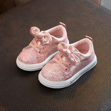 Load image into Gallery viewer, Cute Girls Casual Shoes Sneakers Toddler Baby Girls Bow Sequin Crib Trend Casual Shoes Kids Children Anti Slip Pink Dress Shoes
