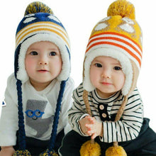 Load image into Gallery viewer, Modern New Baby Boys and Girls Winter Warm Knitted Crochet Ear flap Beanie Wool Cute Penguin Cap For Kids
