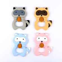Load image into Gallery viewer, 2pcs Cartoon Baby Teether Animal Silicone Teether Raccoon Elephant Koala Giraffe  Baby Teething Toys Accessories Perfect Toy For Kids

