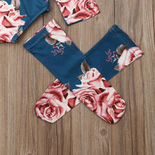 Load image into Gallery viewer, Newborn Baby Girls Floral Clothes Spring Autumn Long Sleeve Romper Warm Leg Socks Outfits Romer and Jumpsuit For Kids With Socks in Floral Design
