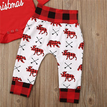 Load image into Gallery viewer, Casual New Baby Boy/Girl  First Christmas printed Clothes Romper Trousers Hat Outfit Set
