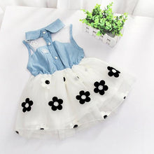 Load image into Gallery viewer, Children's Wear Dress Girls  Dresses For Party and Wedding with 100% Cotton Striped Lapel Fly Sleeves
