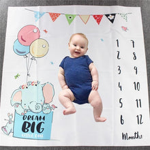 Load image into Gallery viewer, Newborn baby Monthly Growth  Blanket Photography Props Background Cloth For Baby
