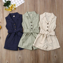 Load image into Gallery viewer, Luxury Elegant Summer Kids Girls Clothes Waistband Drawstring Romper Jumpsuit For Girls And Kids
