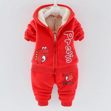 Load image into Gallery viewer, Modern Fashion Cotton Thick Warm Casual Hooded Sweater Cartoon Cute Bear Three-piece Suit For Baby Boy &amp; Girl
