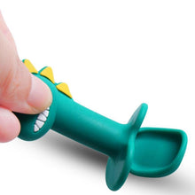 Load image into Gallery viewer, Big Modern New Set Spoon and Fork For Baby Utensils Set Auxiliary Food Silicone Gel Spoon Baby Learn To Eat Training Bendable Soft Spoon Children Tableware With Dinosaur Design
