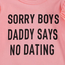 Load image into Gallery viewer, Baby Girl Dress Set Round Neck Long Sleeve Letter Printed Romper Leopard Bow Short Suspender Skirt Headband
