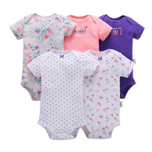 Load image into Gallery viewer, 5PCS/SET Baby Bodysuit Newborn Clothes Short Sleeve Cotton Unisex Body Clothing Pajams for Kids
