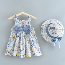 Load image into Gallery viewer, Modern Luxury Baby Girl Summer Party Clothing Cherry Dot Princess Dresses Bow Hat Outfits For Girls
