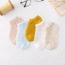 Load image into Gallery viewer, 5 Pairs Thin Combed Cotton Cute Animal Baby Socks Mesh Short Socks For Newborns Boys &amp; Girls
