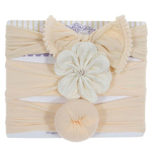 Load image into Gallery viewer, Fashion Baby Nylon Bow Headband Newborn Bowknot Round Ball Head wrap Flower Turban Girls Hair Bands Bow For Kids
