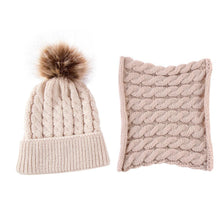 Load image into Gallery viewer, Trend New Toddler Hat Baby Girls and Boys Winter Warm Knitted Wool Hemming Hat Beanie Cap and Warm Scarf
