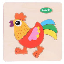 Load image into Gallery viewer, Baby Toys Wooden 3D Puzzle Cartoon Animal Intelligence Kids Educational Brain Teaser Children Tangram Shapes Learning
