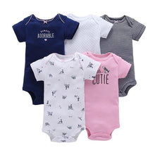 Load image into Gallery viewer, 5PCS/SET Baby Bodysuit Newborn Clothes Short Sleeve Cotton Unisex Body Clothing Pajams for Kids
