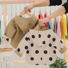 Load image into Gallery viewer, Modern Elegant Cute Dot Print Comfort Slim Cotton  Button Hooded Warm Coat  for Newborn Baby Girls With Two Face
