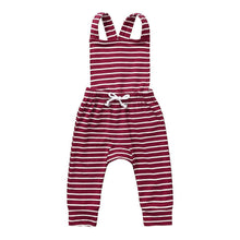 Load image into Gallery viewer, Newborn Baby Girl Boy Backless Striped Ruffle Romper Overalls Jumpsuit Clothes In Retro Syle For Boys And Girls
