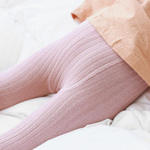 Load image into Gallery viewer, Baby Girl Stretch Leggings Pants Spring and Autumn Toddler Child Knitting Trousers Pink Yellow Color

