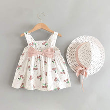 Load image into Gallery viewer, Baby Girls Dress with Sleeveless Print Floral for Birthday Party Princess Dress With Hat In Elefant Modern Style
