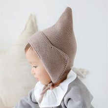 Load image into Gallery viewer, Retro Baby Toddler Hairball Winter Ball Hats Kids Warm Crochet Steeple Witches Knitted Hat Newborn Beanies Caps For Baby
