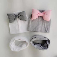 Load image into Gallery viewer, infant Baby Hat Girl big bow Butterfly Knot Cap cotton Collar Scarf set hat for girls baby
