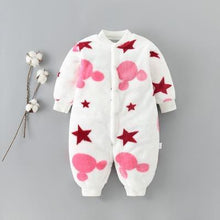 Load image into Gallery viewer, Newborn Baby Clothes Dinosaur Print Baby Boy Romper Warm Infant Soft Fleece Jumpsuit For Winter
