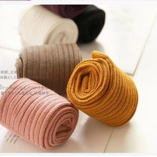 Load image into Gallery viewer, Baby Girl Stretch Leggings Pants Spring and Autumn Toddler Child Knitting Trousers Pink Yellow Color
