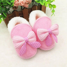 Load image into Gallery viewer, Winter Newborn Infant Baby Girls Boys Shoes Bow-knot Fur Ankle Length Autumn Warm Snow Boots 0-18M Babies
