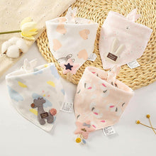 Load image into Gallery viewer, Baby Bibs Triangle Double Cotton Bibs Cartoon Saliva Towel Baby Boys Girls Feeding Apron Cotton Bib for Kids
