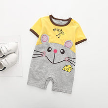 Load image into Gallery viewer, Modern Interesting Newborn Baby Boy and Girl Cartoon Animal Printed Short Sleeve Romper Jumpsuit For Kids
