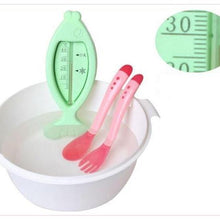 Load image into Gallery viewer, 1 Set Children Kids Tableware Temperature Silicone Soft  Spoon Fork Cutlery Feeding Dish Infant Boys and Girls Unique Baby Feeding Tool
