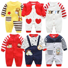 Load image into Gallery viewer, Modern Printed Jumpsuits Gentleman Autumn Long Sleeves Rompers Cotton Baby Clothes for Boys and Girls Outfits Style
