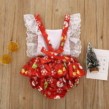 Load image into Gallery viewer, New Christmas Princess Set Newborn Baby Girls  Suspender Dress Romper Bodysuit And Hairband Set
