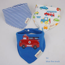 Load image into Gallery viewer, Moder 3PCS Baby Bibs Bandanna Lot Cotton Multi-style Triangle Cartoon For Infant Boys And Girls
