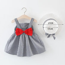 Load image into Gallery viewer, Modern Luxury Baby Girl Summer Party Clothing Cherry Dot Princess Dresses Bow Hat Outfits For Girls
