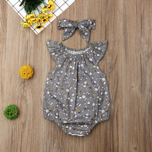 Load image into Gallery viewer, Newborn Infant Baby Girl Clothes Sleeveless Floral Bodysuit Headband 2PCS Jumpsuit Playsuit Outfit Dress For Girls
