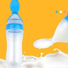 Load image into Gallery viewer, Safety Infant Baby Silicone Feeding With Spoon Feeder Food Rice Cereal Bottle For Best Gift For Kids and Baby
