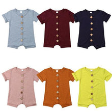 Load image into Gallery viewer, Summer Newborn Baby Boys Girls Short Sleeve Romper Solid Jumpsuit For Girls In elegant Colors
