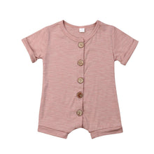 Load image into Gallery viewer, Summer Newborn Baby Boys Girls Short Sleeve Romper Solid Jumpsuit For Girls In elegant Colors
