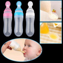 Load image into Gallery viewer, Safety Infant Baby Silicone Feeding With Spoon Feeder Food Rice Cereal Bottle For Best Gift For Kids and Baby
