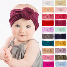 Load image into Gallery viewer, Newborn Infant Kids Girls Nylon Bow Hairband Headband Stretch Turban Knot For Bay Girls

