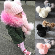 Load image into Gallery viewer, Trend Cute Newborn Baby Winter Warm Hats Infant Kids Girls Boys Knit Hat With Pompom Ball Beanie Caps For Girls
