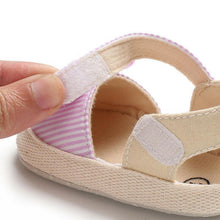 Load image into Gallery viewer, Newborn Infant Baby Summer Shoes Soft Crib Shoes Infants Anti-slip  Striped Bowknot Pre Walker Sandals
