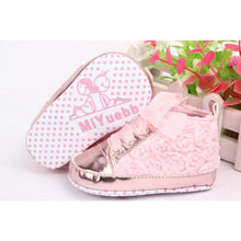 Load image into Gallery viewer, Baby Girl PU Leather Shoes Non-slip Lace Floral Embroidered Soft Shoes Toddler Kids Shoes
