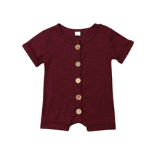 Load image into Gallery viewer, Summer Newborn Baby Boys Girls Short Sleeve Romper Solid Jumpsuit For Girls In elegant Colors
