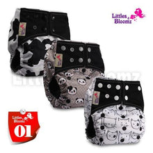Load image into Gallery viewer, Modern Luxury Printed Washable Real Cloth Pocket Nappy,3 nappies/diapers Set For Girls and Boys Baby In Elegant Style
