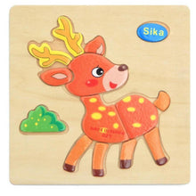 Load image into Gallery viewer, 3D Wooden Children Interesting Puzzle Toys With Animals and Cars Exellent Puzzles Intelligence Kids Early Educational Toys For Children
