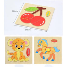 Load image into Gallery viewer, Wooden 3D Stevvex Modern Interesting Baby Learning Puzzles for Children Cartoon Animal Fruit Puzzles Intelligence Kids Children Educational Toy
