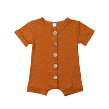 Load image into Gallery viewer, Summer Newborn Baby Boys Girls Short Sleeve Romper Solid Jumpsuit For Girls In elegant Colors
