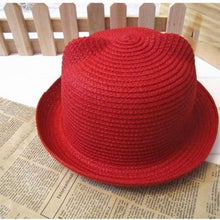 Load image into Gallery viewer, Elegant Summer Baby Hat Cap Children Breathable Straw Hat Kids For Boys and Girls Hats With cat ears
